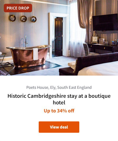 Historic Cambridgeshire stay at a boutique hotel