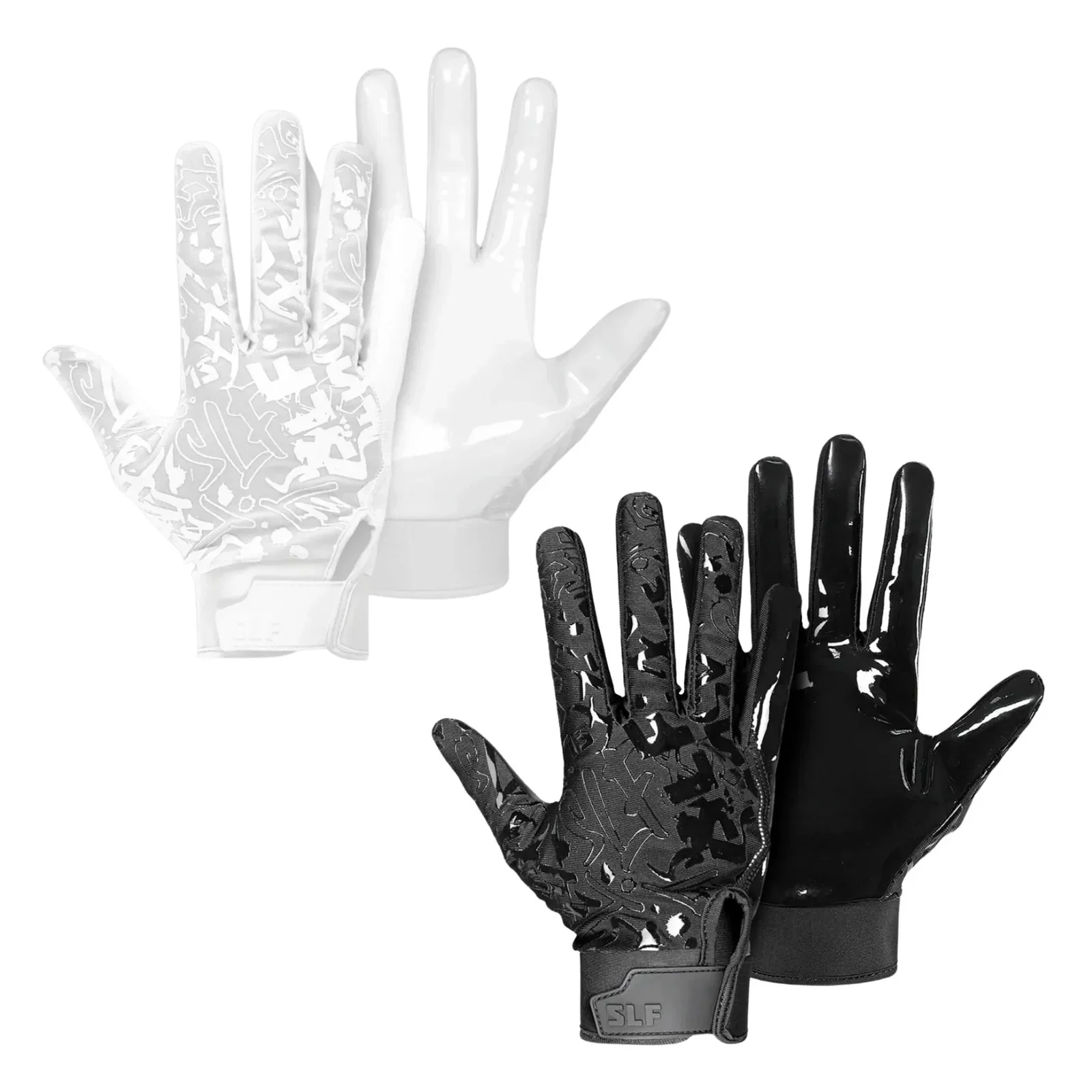 Image of White + Black Sticky Football Receiver Gloves SZN Pack