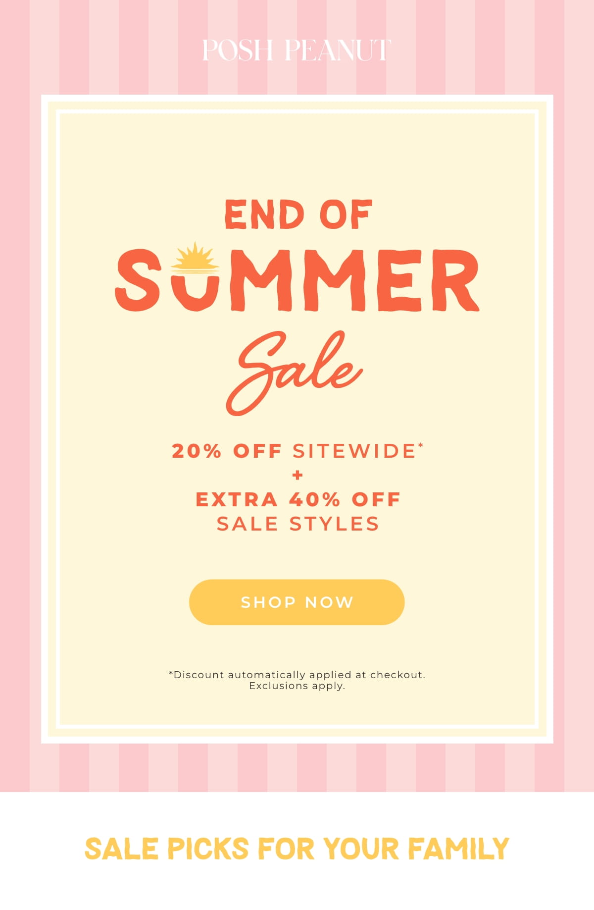 Posh Peanut: End of Summer Sale... 20% Off Sitewide + Extra 40% Off Sale Styles