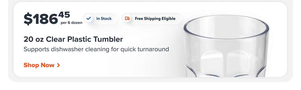 GET 20 oz Clear Plastic Tumbler