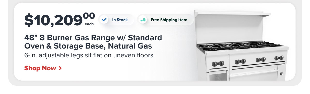 Vulcan 48" 8 Burner Gas Range w/ Standard Oven