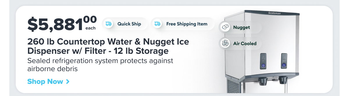 Scotsman 260 lb Countertop Water & Nugget Ice Dispenser