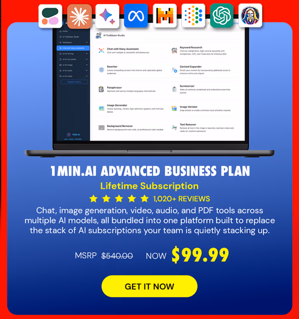 1minAI Advanced Business Plan Lifetime Subscription