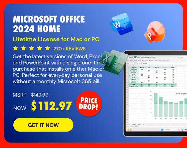 Microsoft Office 2024 Home for Mac or PC: One-Time Purchase