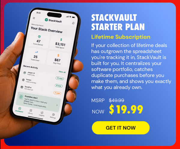 StackVault Starter Plan: Lifetime Subscription
