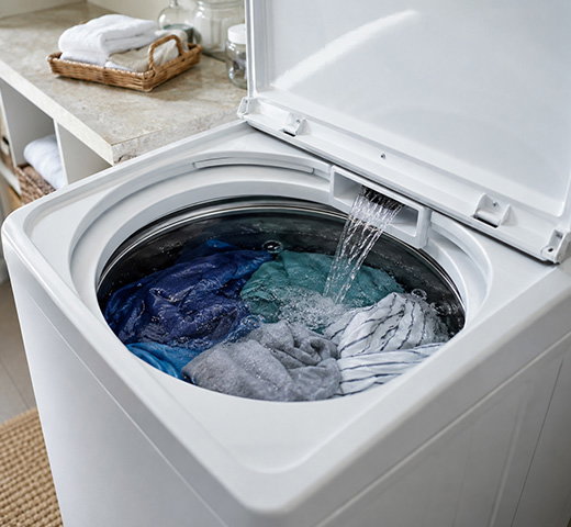 A washer filling up with water