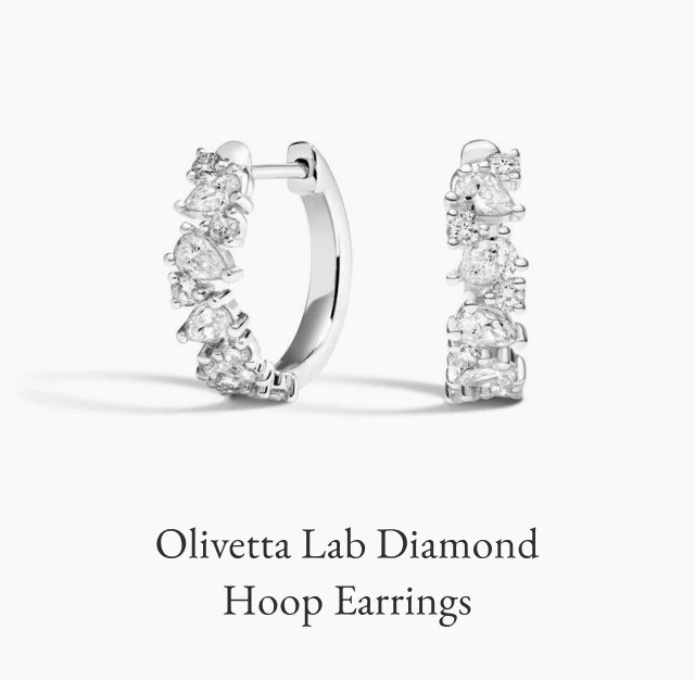 Olivetta Lab Diamond Hoop Earrings