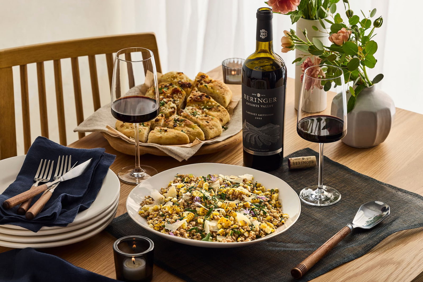 Knights Valley & Grilled Corn Farro Salad