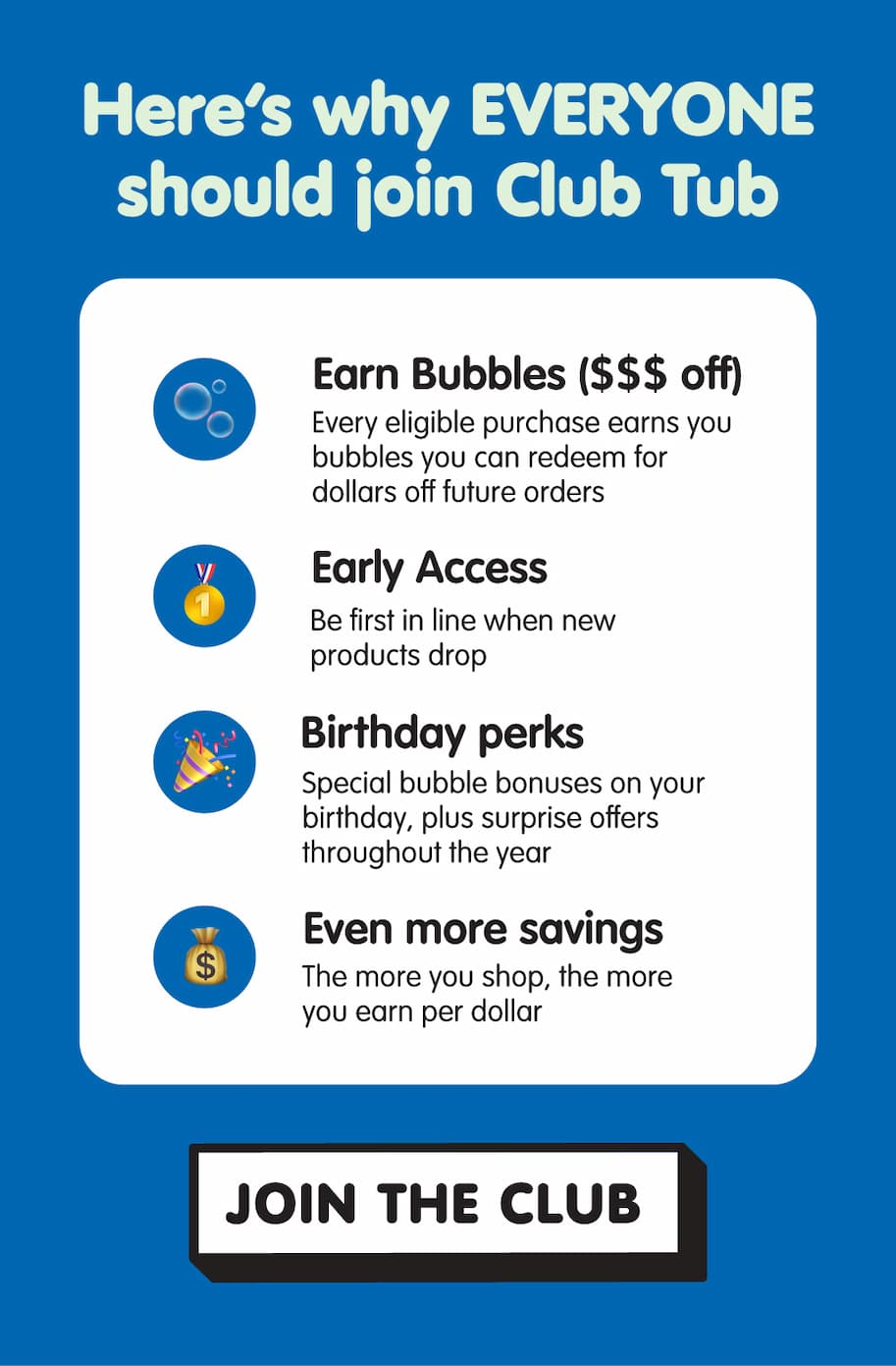 Reasons to join Club Tub