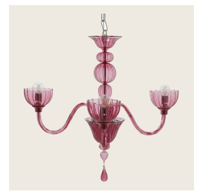 Handblown Glass 3-Light Chandelier
