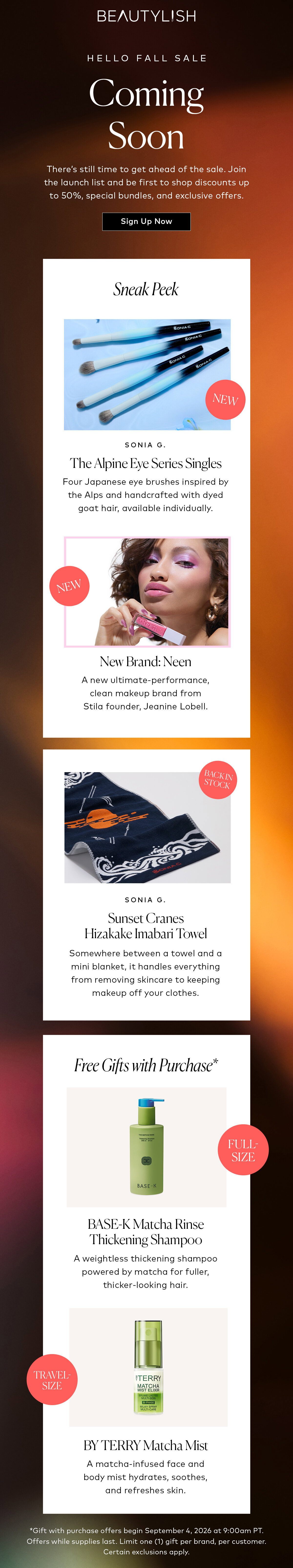 There’s still time to get ahead of the sale. Join the launch list and be first to shop discounts up to 50%, special bundles, and exclusive offers.