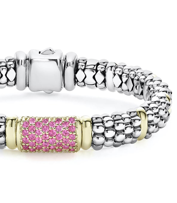 Pink Sapphire Caviar Bracelet