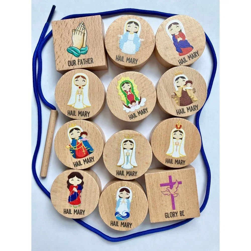 Children's String Blocks Rosary Bead Stringing Kit