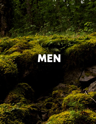 A forest background with text: MEN