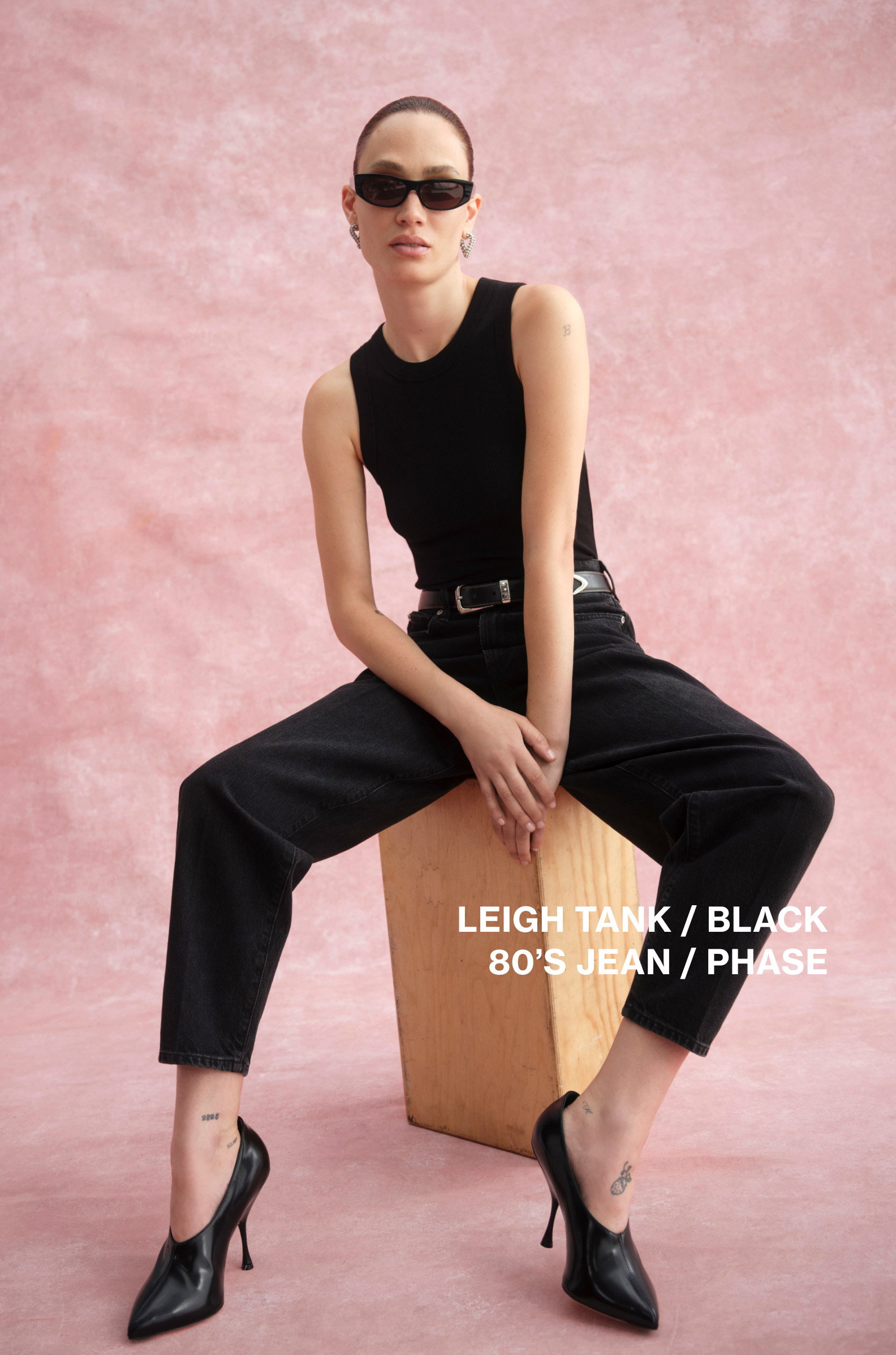 Leigh Tank in Black / 80's Jean in Phase