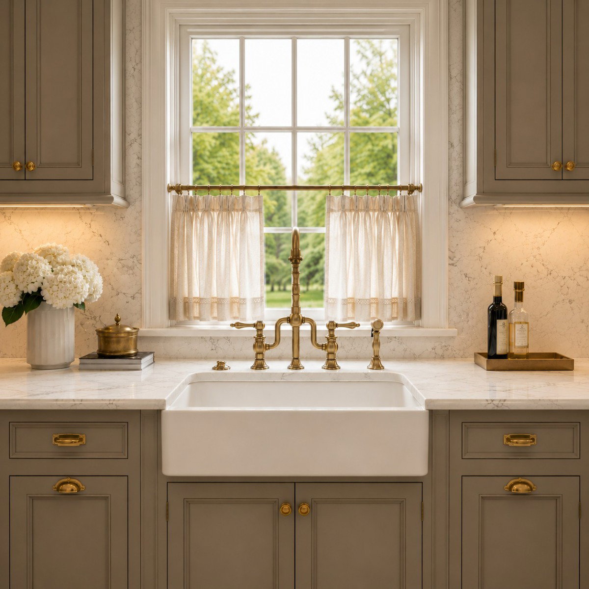 Image of Whitehaus Solid Brass Bridge Faucet with Side Spray