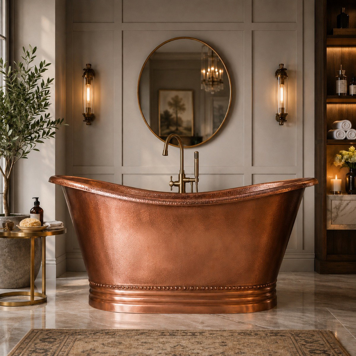 Image of Harlow Copper Freestanding Double Slipper Bathtub