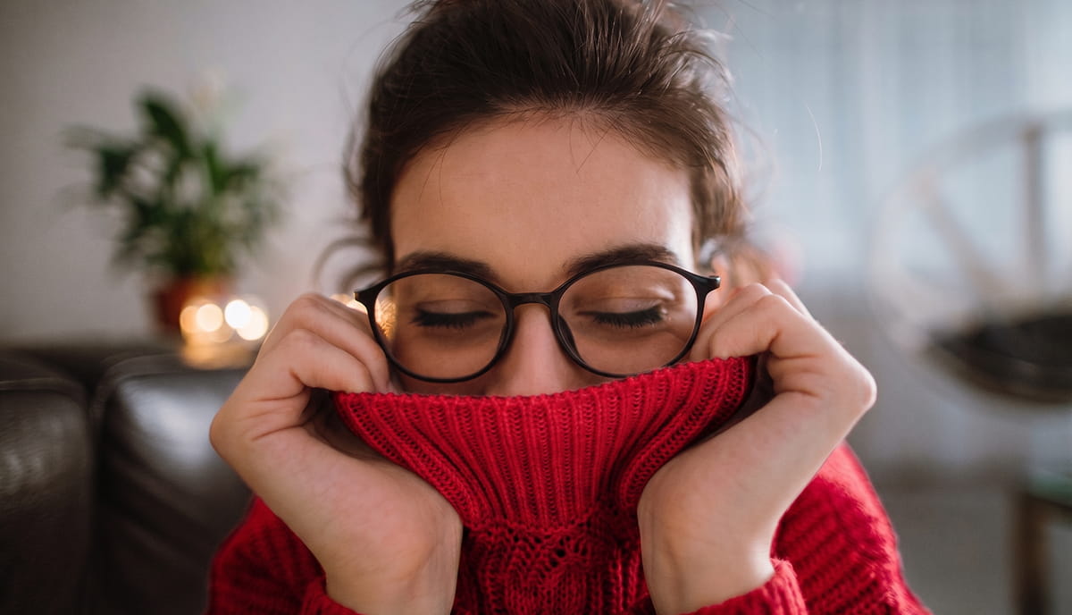 Person hiding in turtleneck