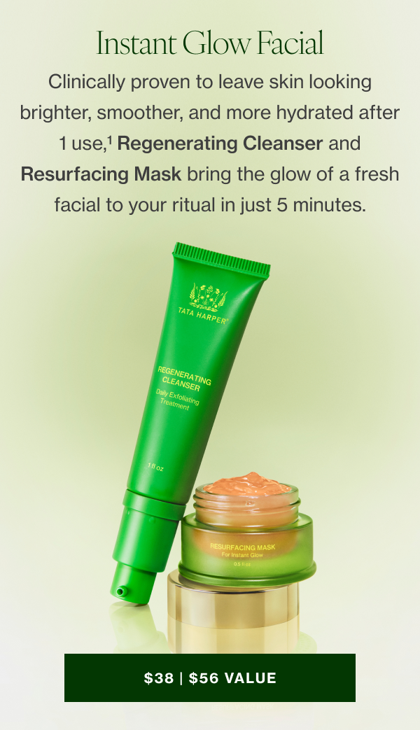 Clinically proven to leave skin looking brighter, smoother, and more hydrated after 1 use,1 Regenerating Cleanser and Resurfacing Mask bring the glow of a fresh facial to your ritual in just 5 minutes. 
