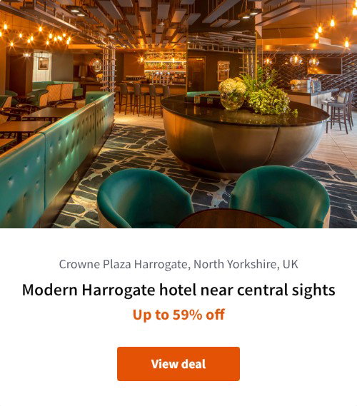 Modern Harrogate hotel near central sights