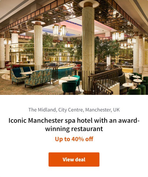 Iconic Manchester spa hotel with an award-winning restaurant