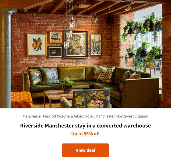 Riverside Manchester stay in a converted warehouse