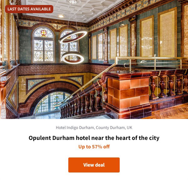 Opulent Durham hotel near the heart of the city