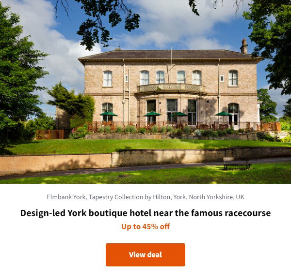 Design-led York boutique hotel near the famous racecourse