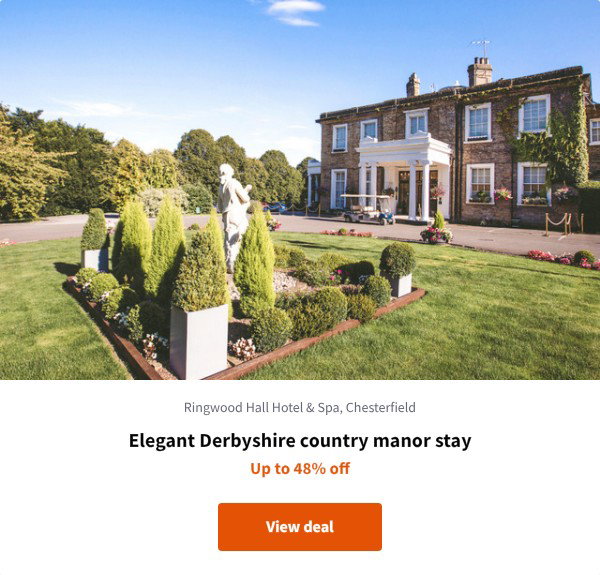 Elegant Derbyshire country manor stay
