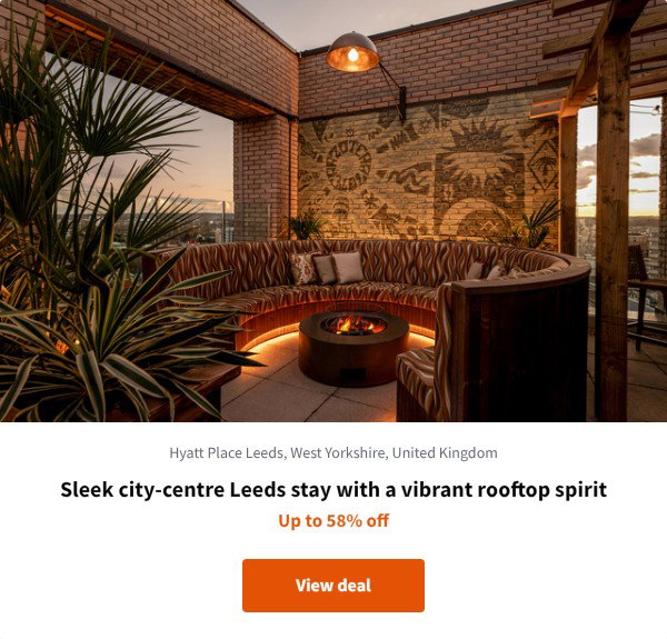 Sleek city-centre Leeds stay with a vibrant rooftop spirit