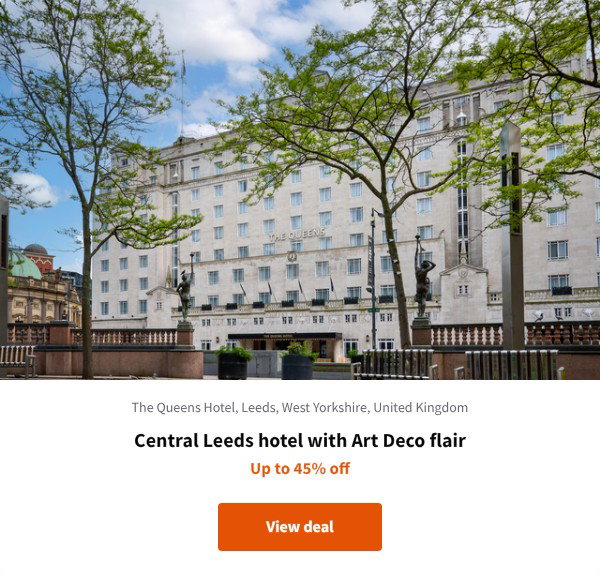 Central Leeds hotel with Art Deco flair