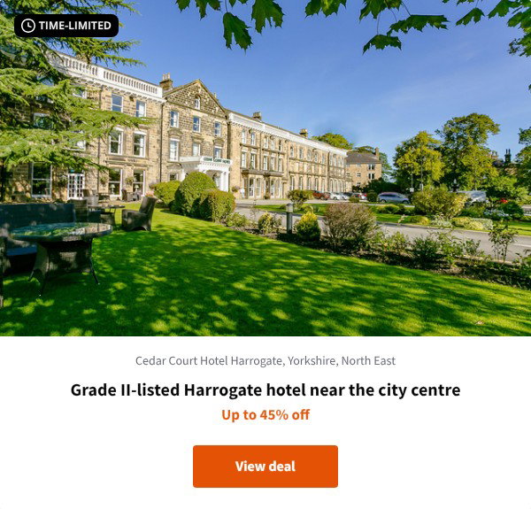 Grade II-listed Harrogate hotel near the city centre