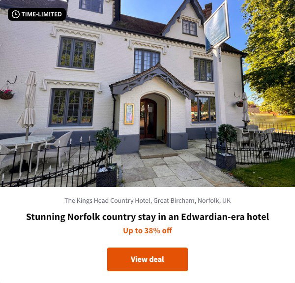 Stunning Norfolk country stay in an Edwardian-era hotel