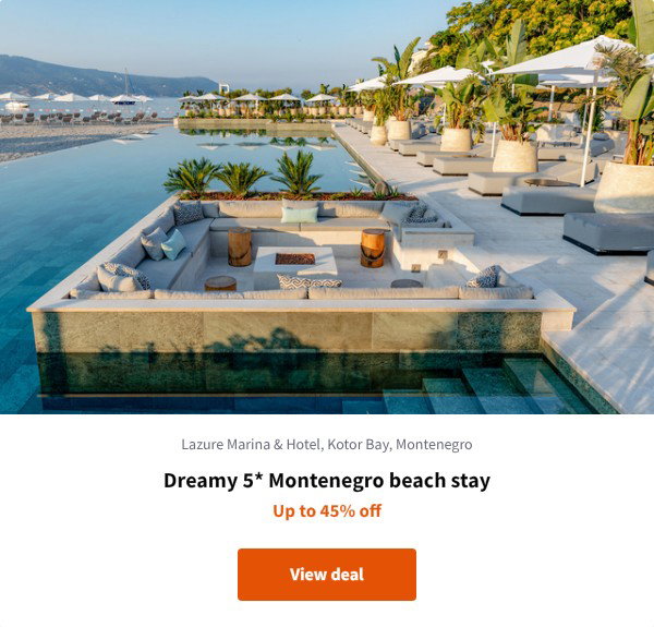 Dreamy 5* Montenegro beach stay