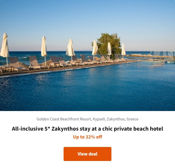 All-inclusive 5* Zakynthos stay at a chic private beach hotel