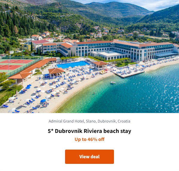 5* Dubrovnik Riviera beach stay
