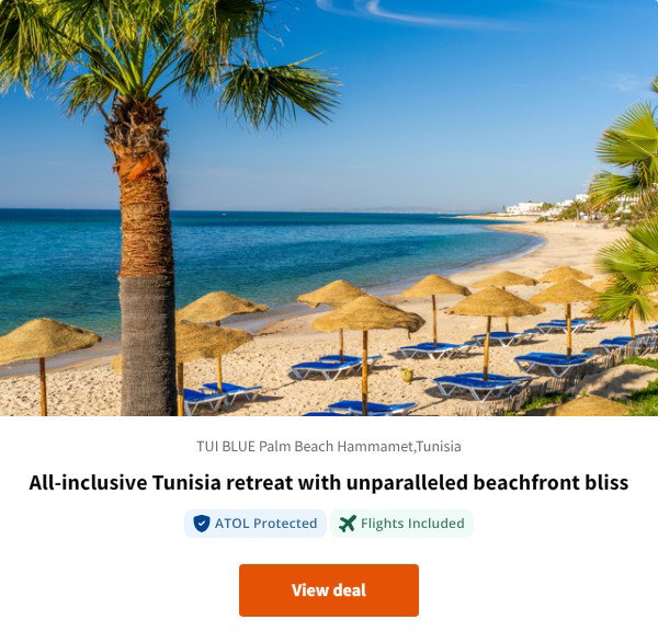 All-inclusive Tunisia retreat with unparalleled beachfront bliss