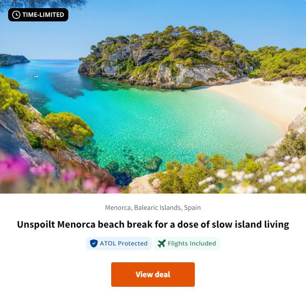 Unspoilt Menorca beach break for a dose of slow island living