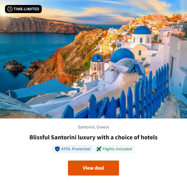 Blissful Santorini luxury with a choice of hotels