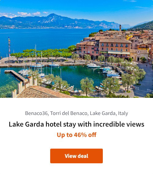 Lake Garda hotel stay with incredible views