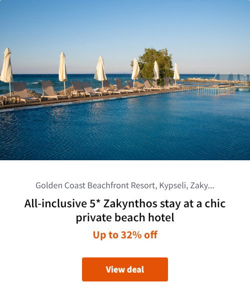 All-inclusive 5* Zakynthos stay at a chic private beach hotel