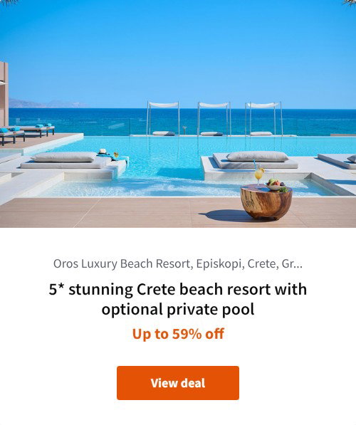 5* stunning Crete beach resort with optional private pool