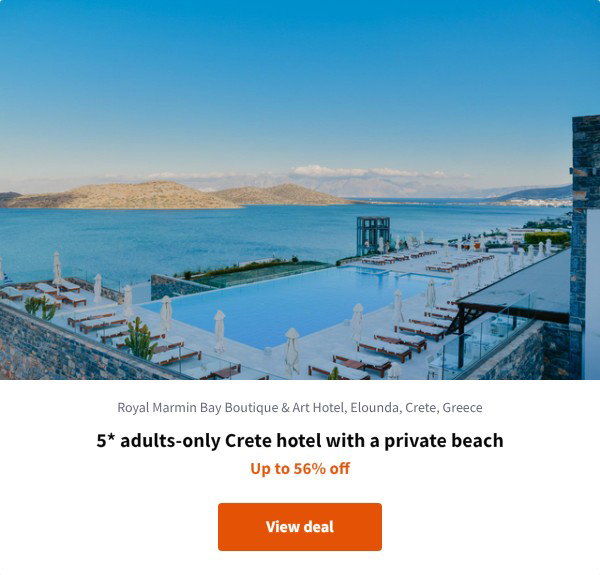 5* adults-only Crete hotel with a private beach