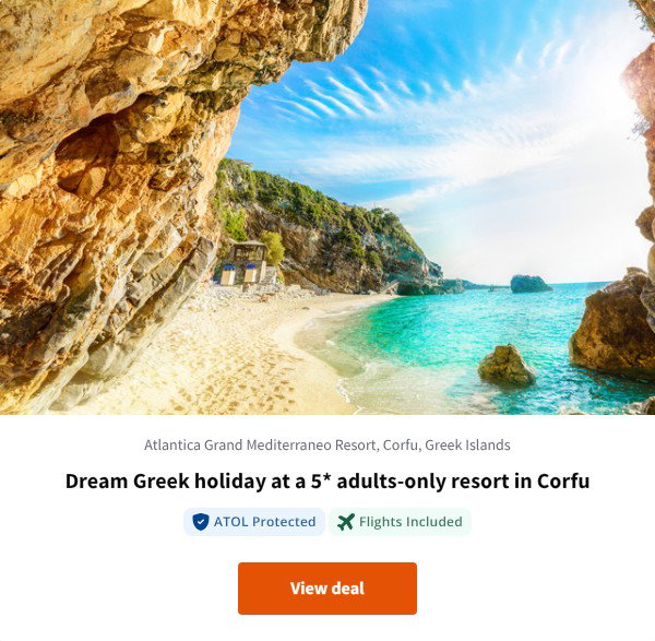Dream Greek holiday at a 5* adults-only resort in Corfu