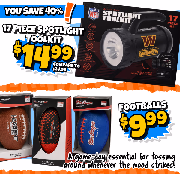 Toolkit and footballs