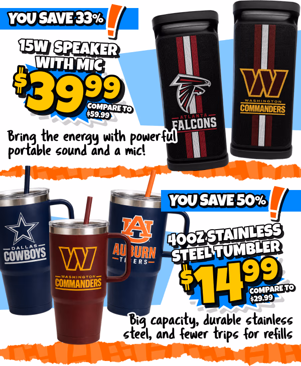 Speaker and 40oz tumblers