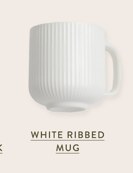 White Ribbed Mug 