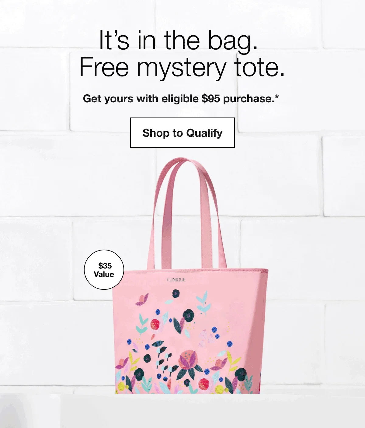 It’s in the bag. Free mystery tote. | Get yours with eligible $95 purchase.* | Shop to Qualify | $35 Value
