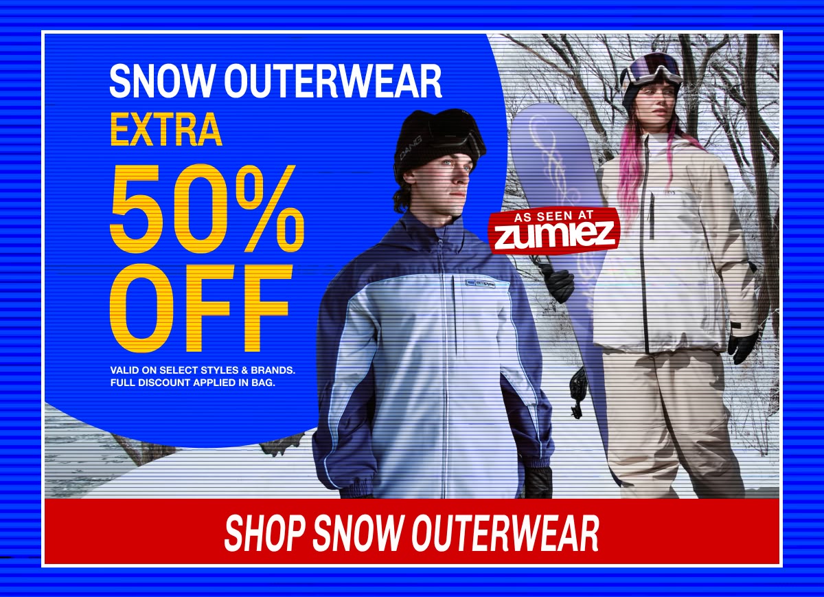 Save an extra 50% off of snow outerwear!