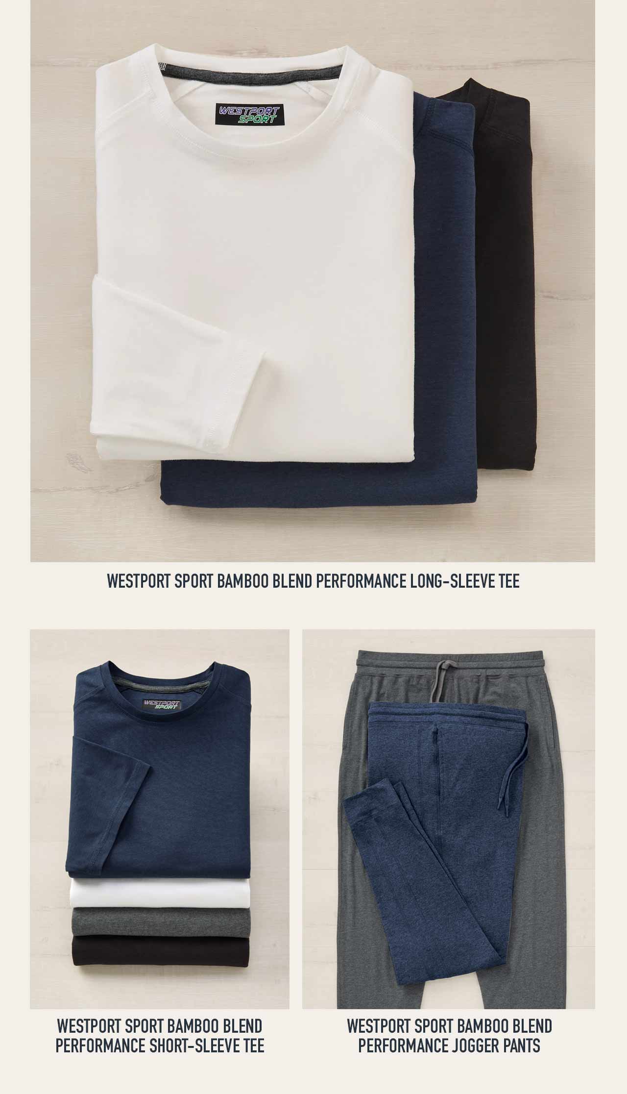 Breathable bamboo-blend athletic styles built for movement